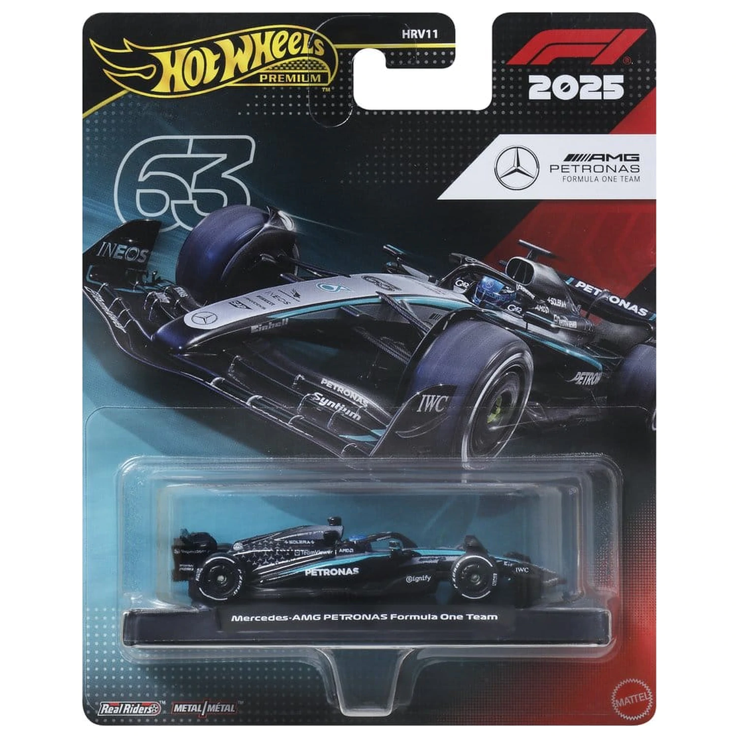 Formula 1 Hot Wheels Premium Die-Cast Vozilo 1:64 Team Mercedes Benz: Vozač 1 fotografija proizvoda