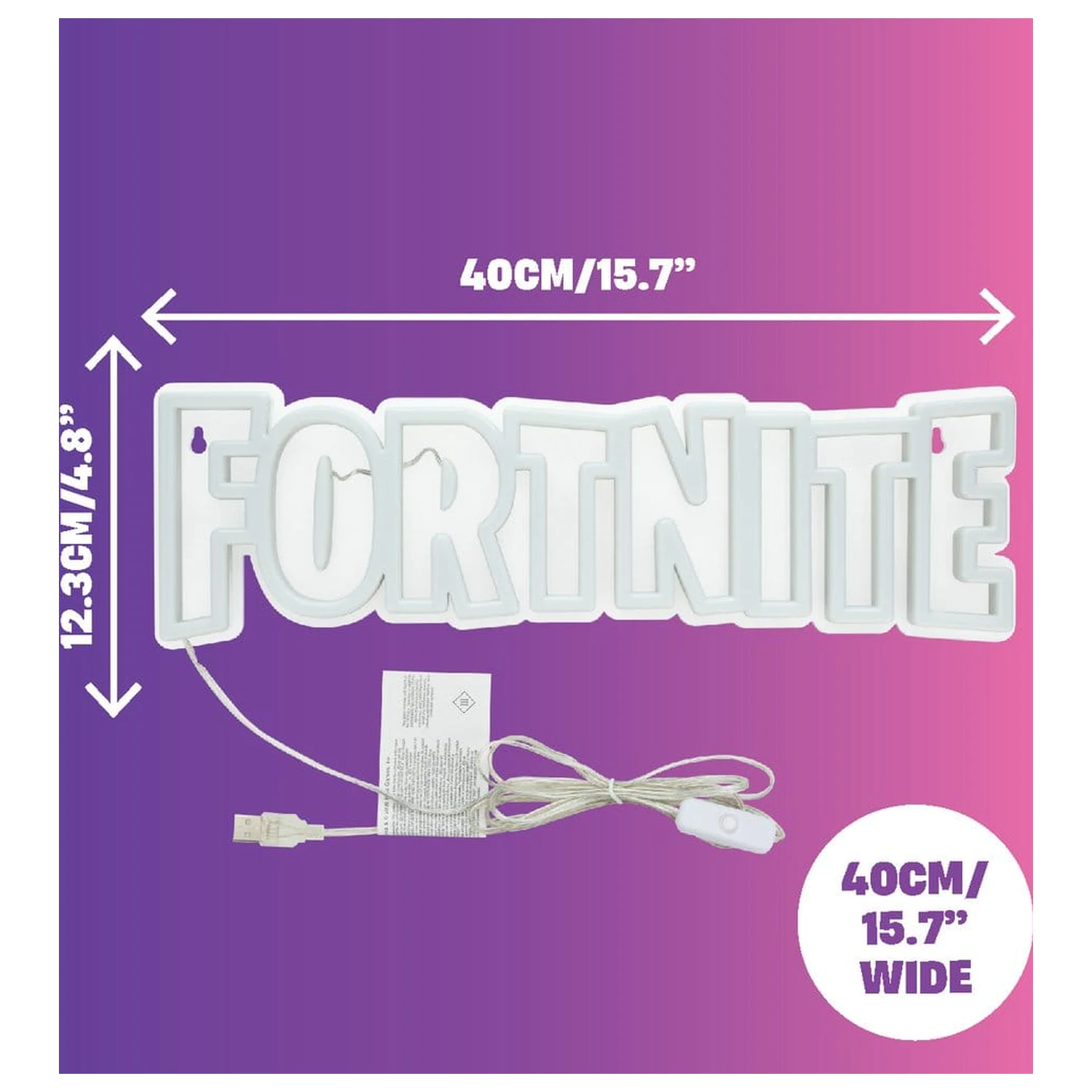 Fortnite svjetiljka za zid LED Neon 40 cm fotografija proizvoda