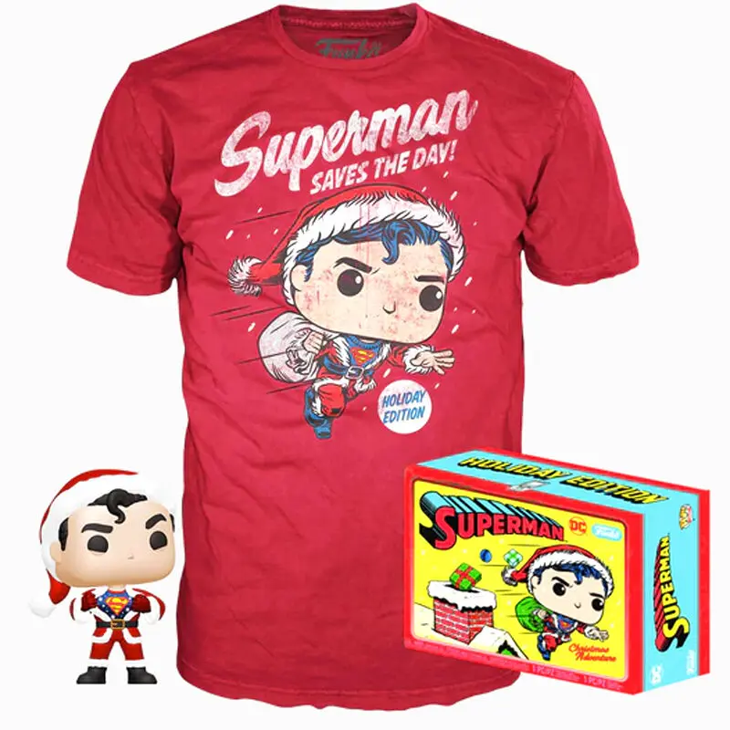 Funko POP figura i majica u kutiji Back DC Comics Superman Exclusive Flocked fotografija proizvoda