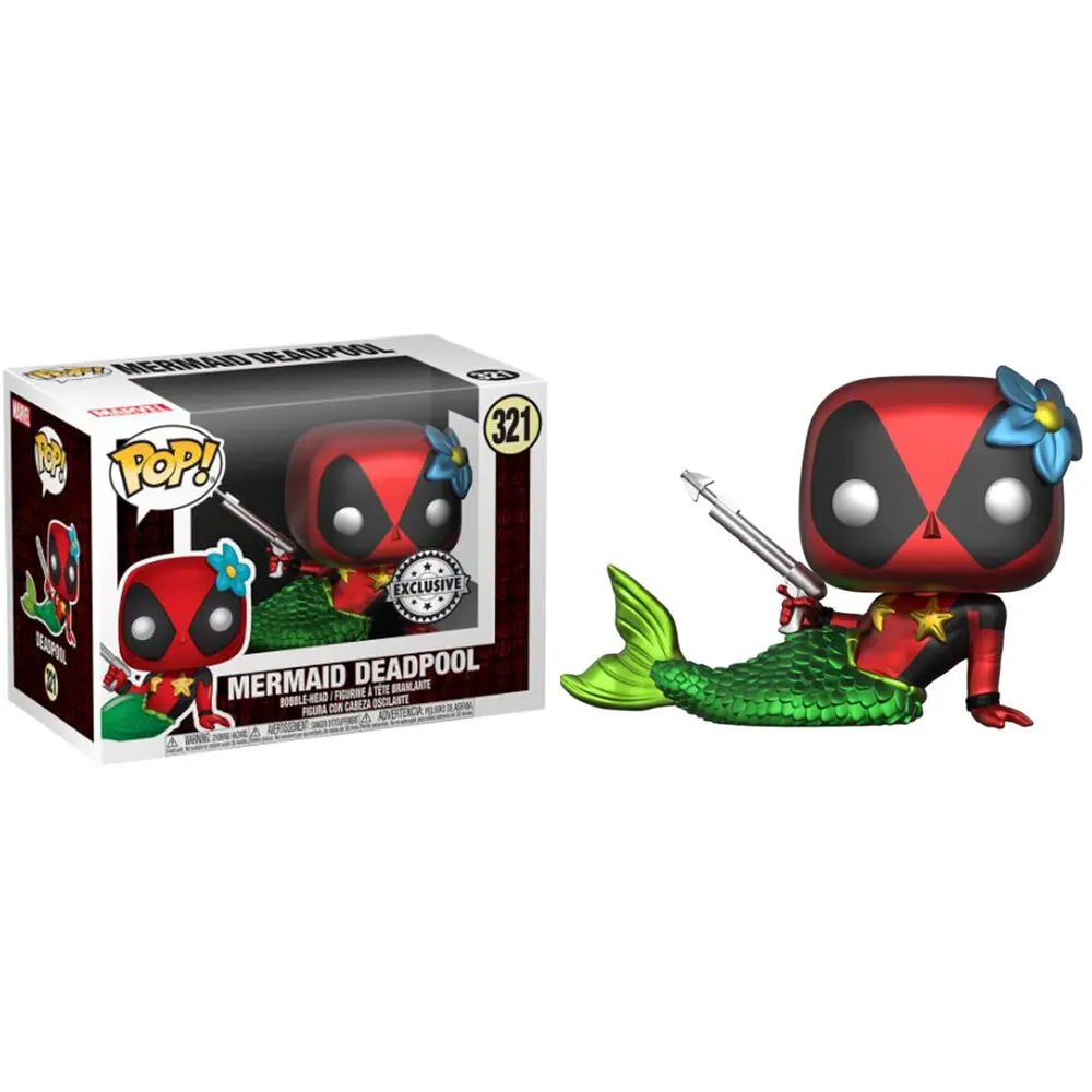 Funko POP! figura i majica Marvel Deadpool Mermaid Exkluzív kutija fotografija proizvoda