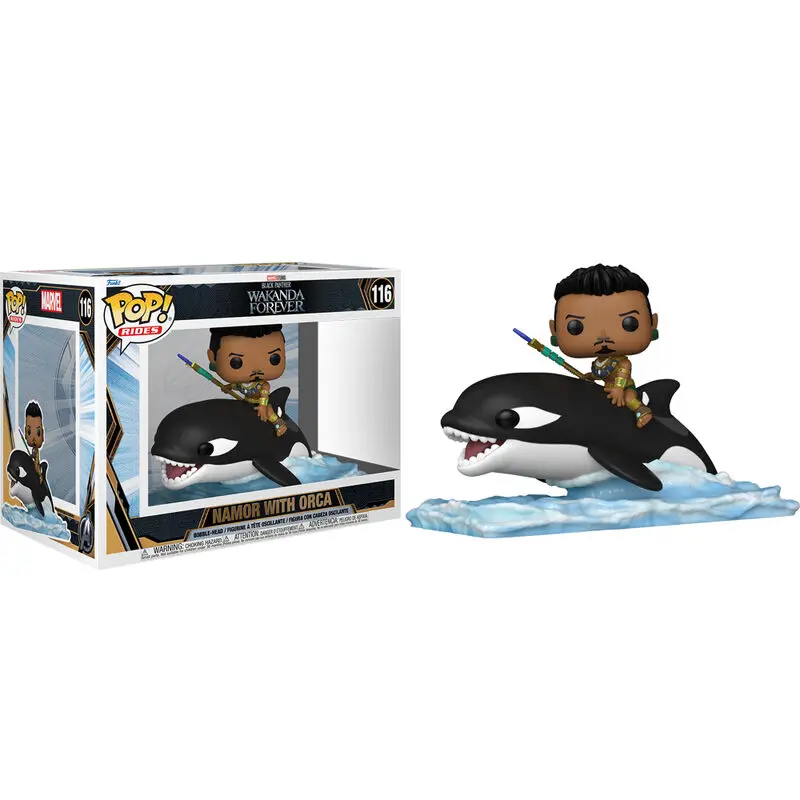 Black Panther: Wakanda Forever POP! Rides Super Deluxe Vinilna Figura Namor s Orca 15 cm fotografija proizvoda