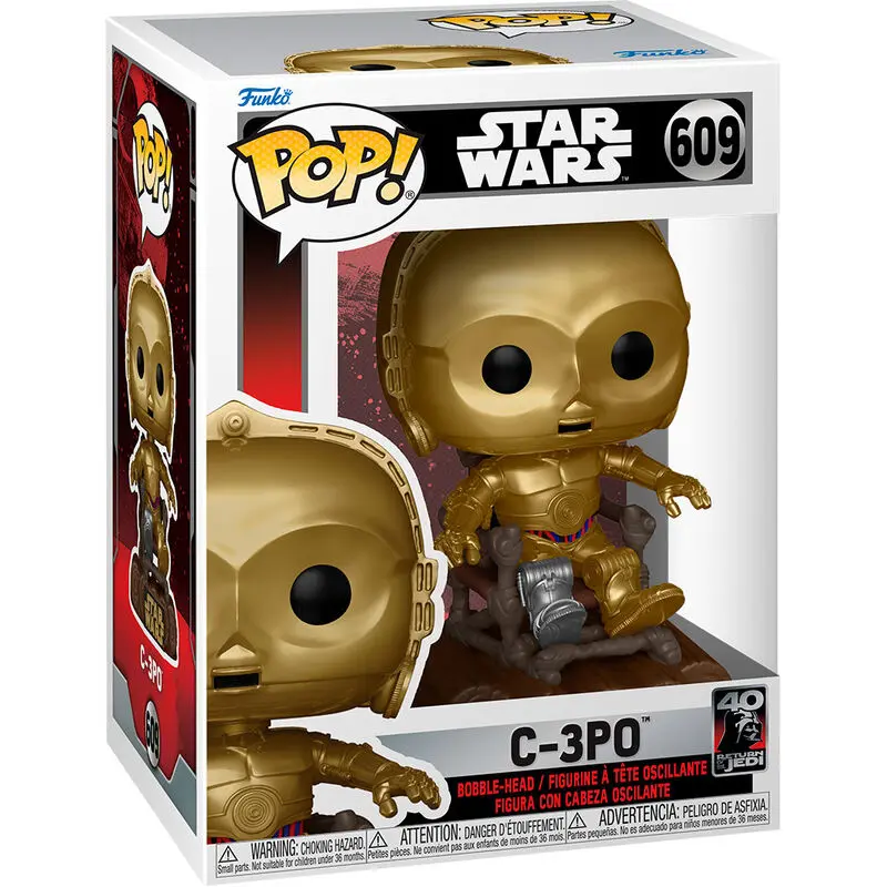 Star Wars Return of the Jedi 40th Anniversary POP! Vinilna Figura C3P0 u stolici 9 cm fotografija proizvoda