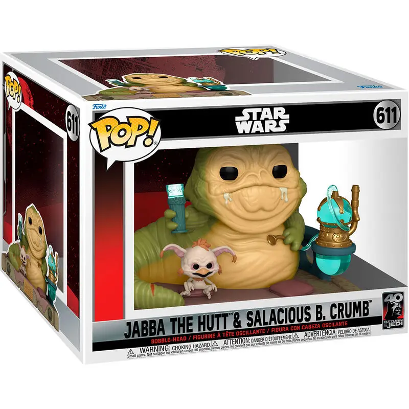 Star Wars Return of the Jedi 40th Anniversary POP! Deluxe Vinilna Figura Jabba w/Salacious 9 cm fotografija proizvoda