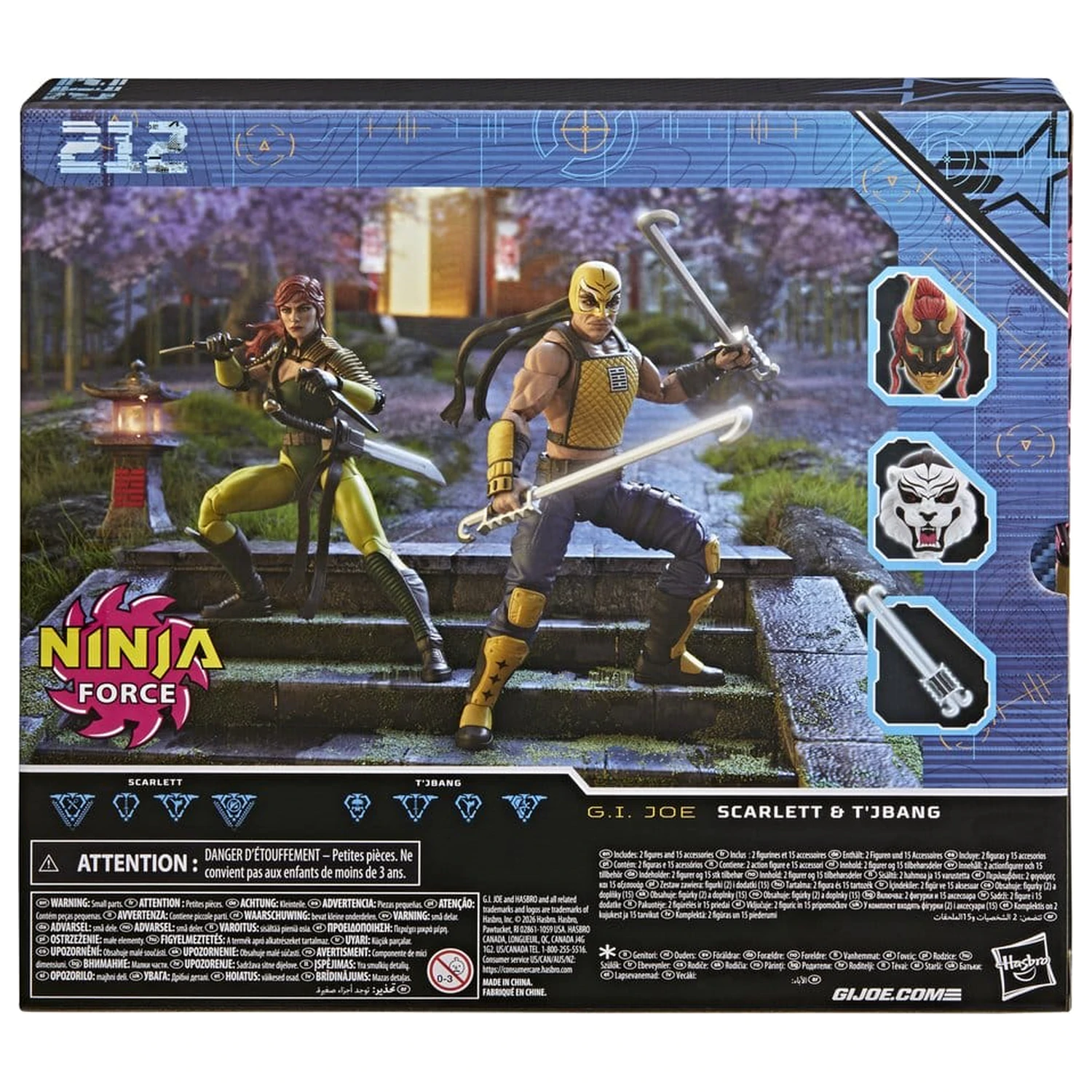 G.I. Joe Classified Series Akcijska figura dvostruko pakiranje #212 Ninja Force Scarlett & T'Jbang 15 cm fotografija proizvoda