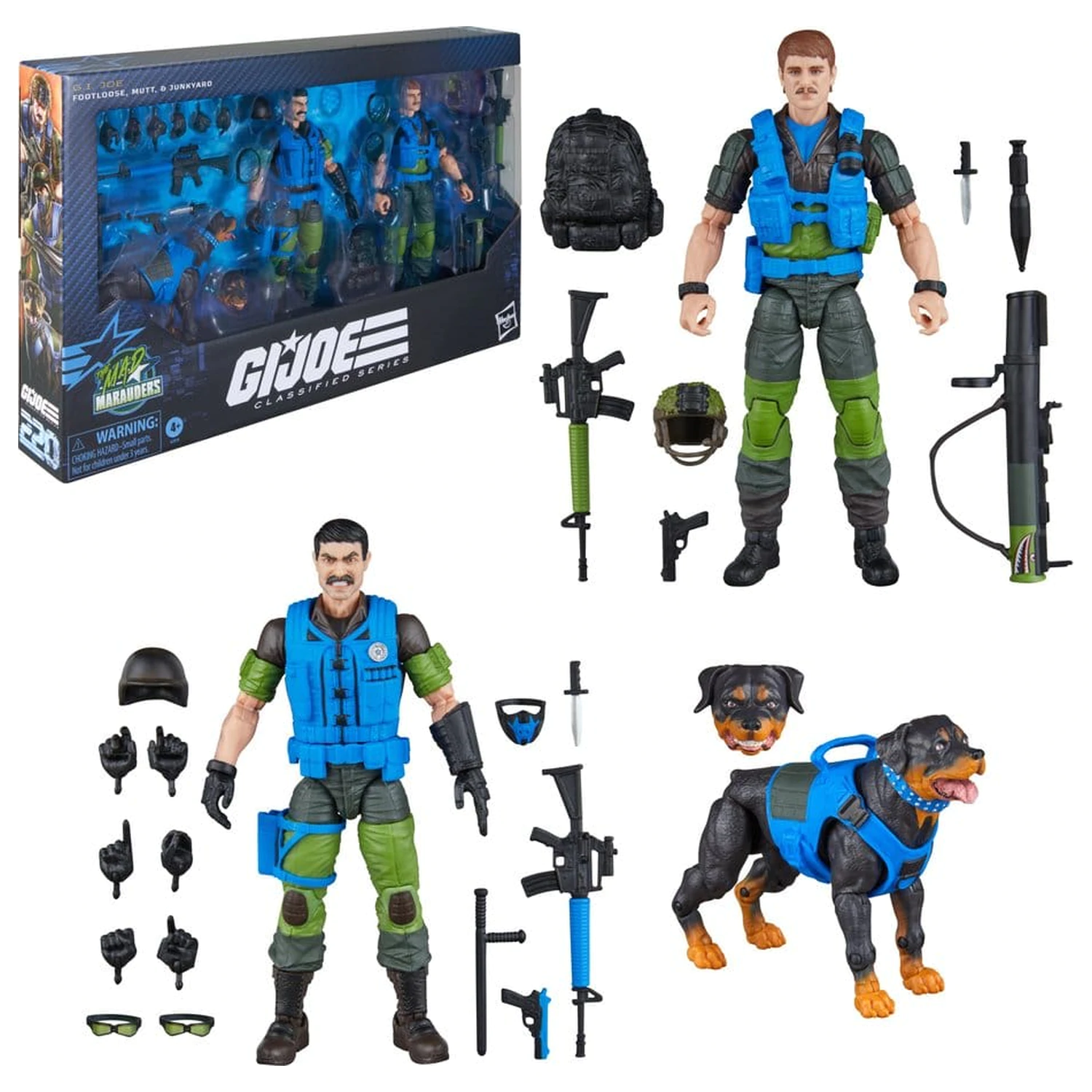 G.I. Joe Classified Series Akcijska figura 3-Pak #220 Mad Marauders: Footloose & Mutt & Junkyard 15 cm fotografija proizvoda