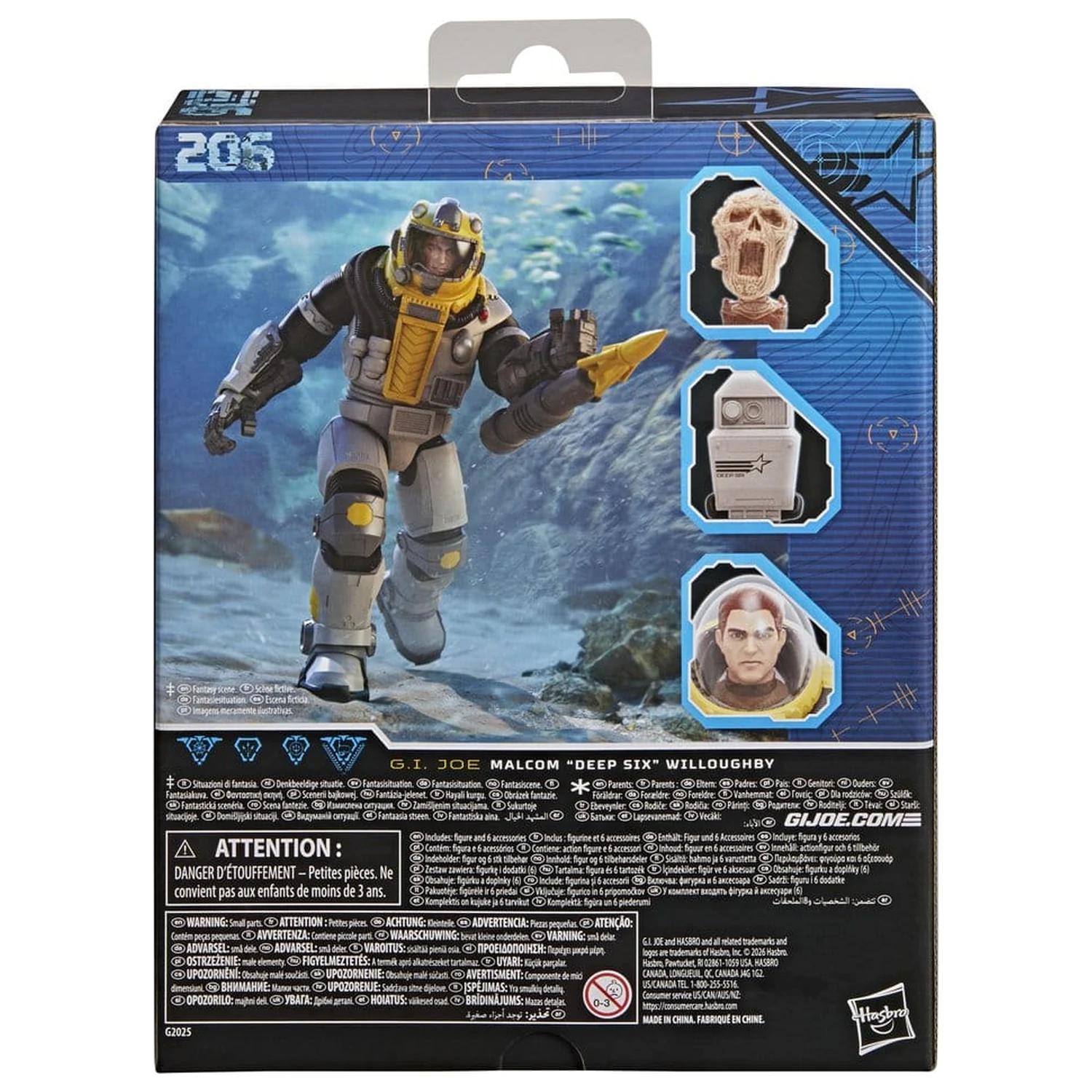 G.I. Joe Classified Series Deluxe akcijska figura #206 Malcom "Deep Six" Willoughby 15 cm fotografija proizvoda