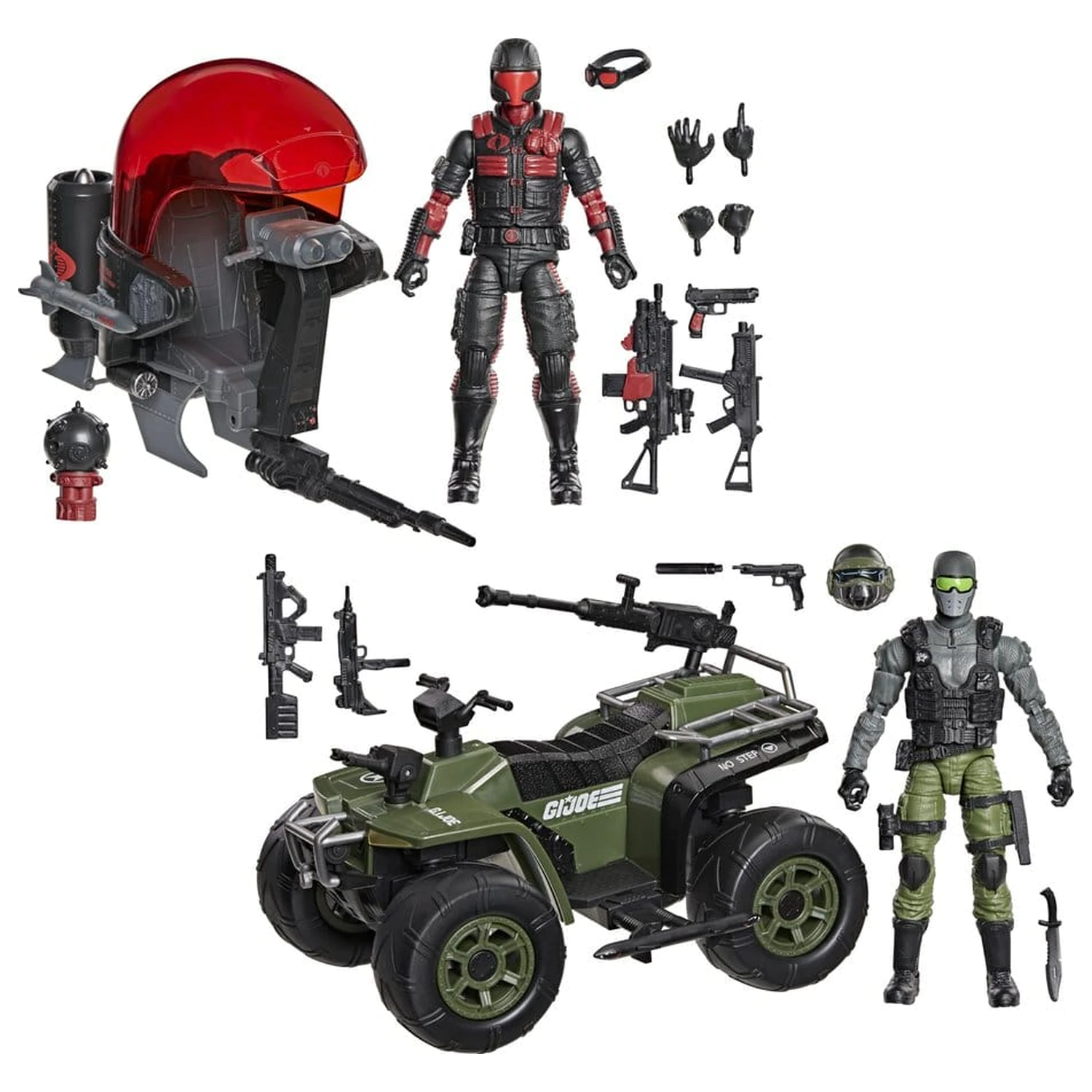 G.I. Joe Classified Series Akcijska figura i set vozila Snake Eyes & Varmint ATV vs. Stealth Viper & Cobra Stealth Flight Pod (Trubble Bubble) 15 cm fotografija proizvoda