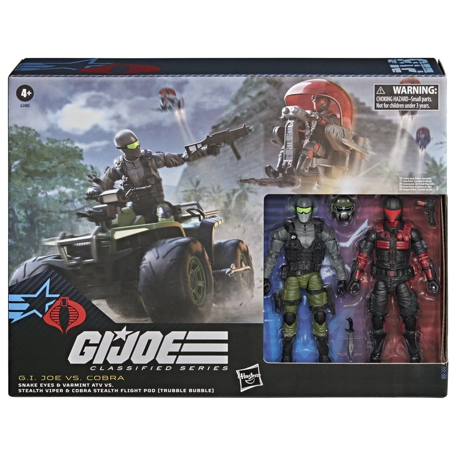 G.I. Joe Classified Series Akcijska figura i set vozila Snake Eyes & Varmint ATV vs. Stealth Viper & Cobra Stealth Flight Pod (Trubble Bubble) 15 cm fotografija proizvoda