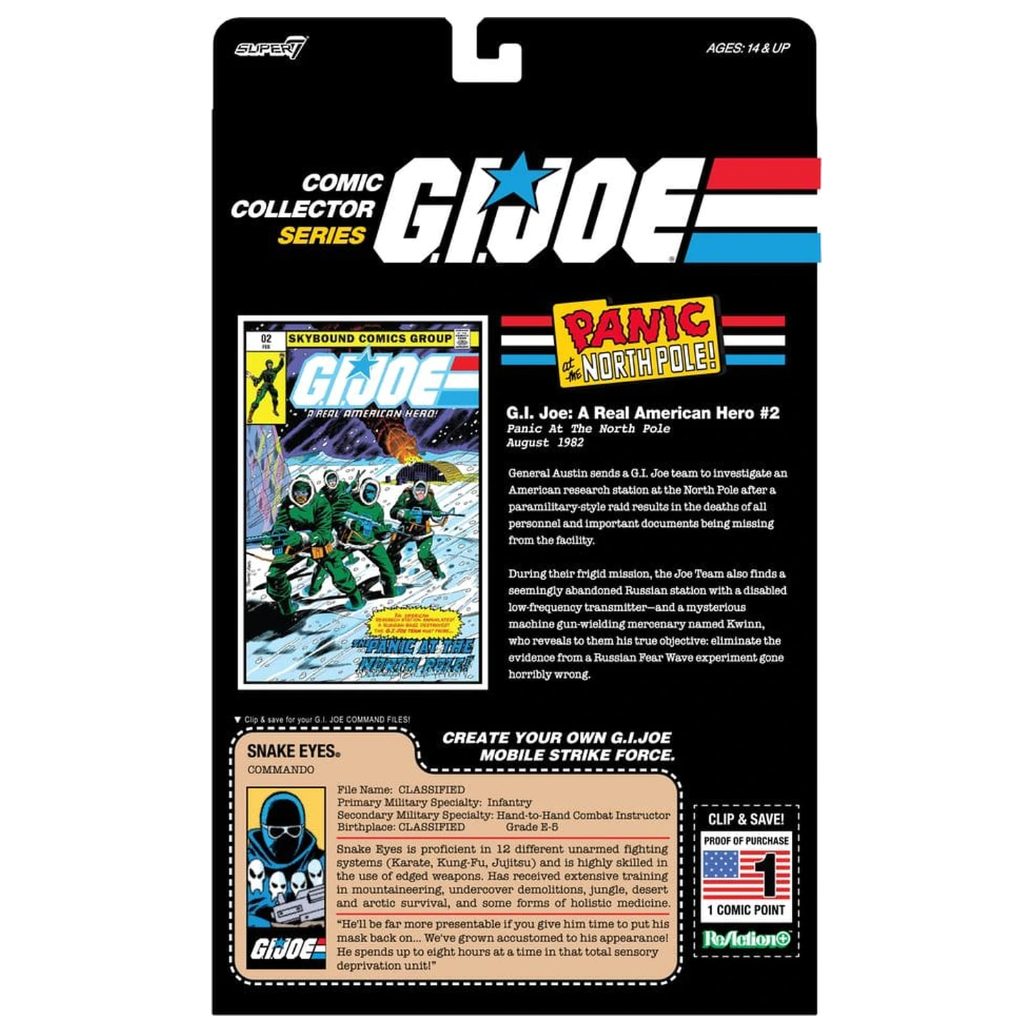 G.I. Joe ReAction+ figura Snake Eyes (Skybound Comic Box Series, izdanje #2) fotografija proizvoda