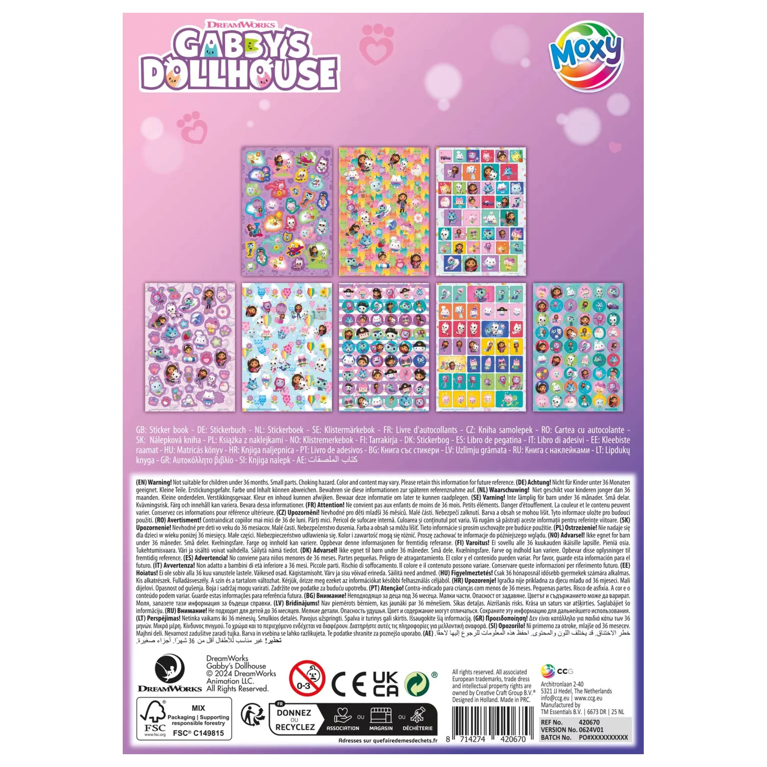 Gabi's Dollhouse Cats Sticker Pack 8 listova fotografija proizvoda