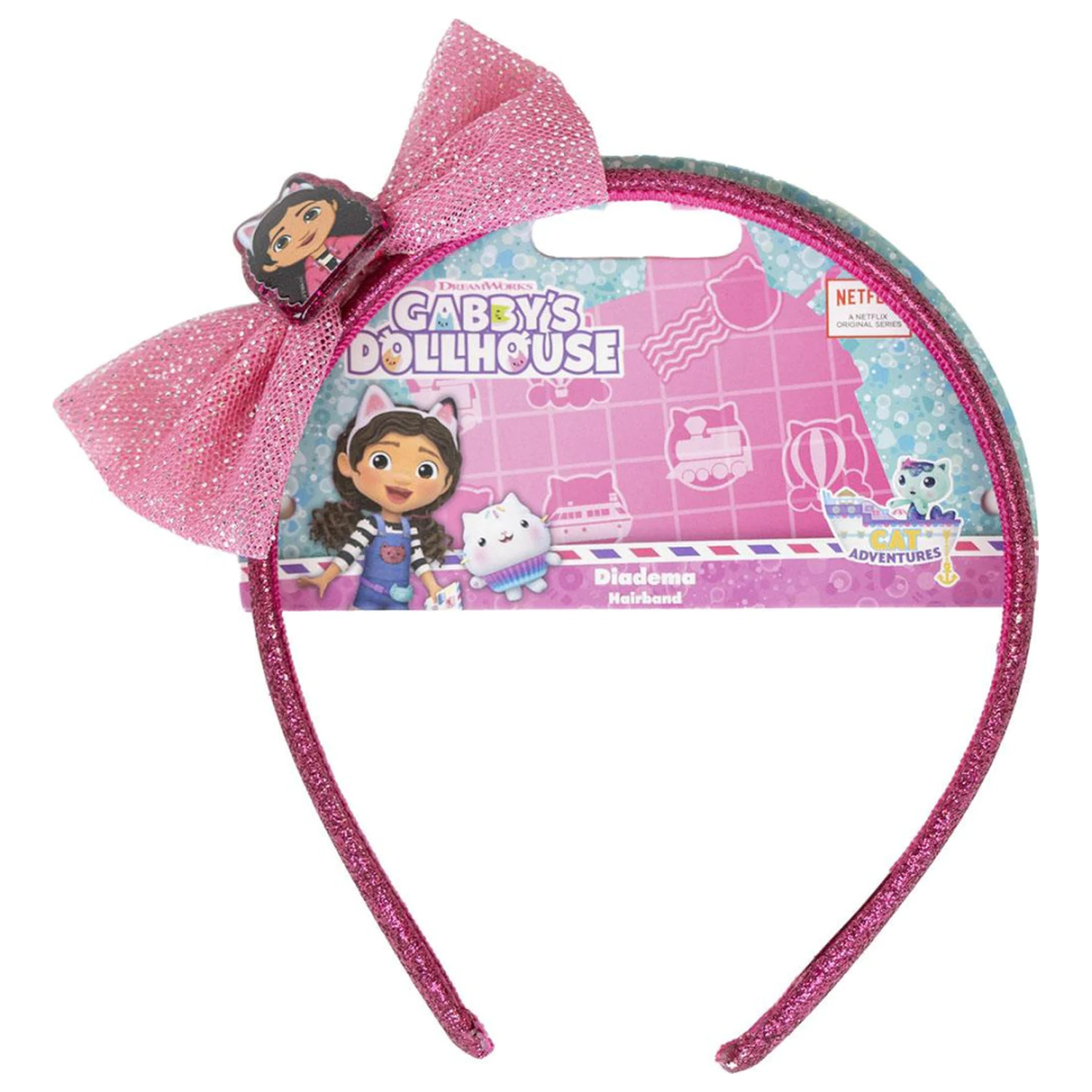 Gabi's Dollhouse Glitter Bow Headband fotografija proizvoda