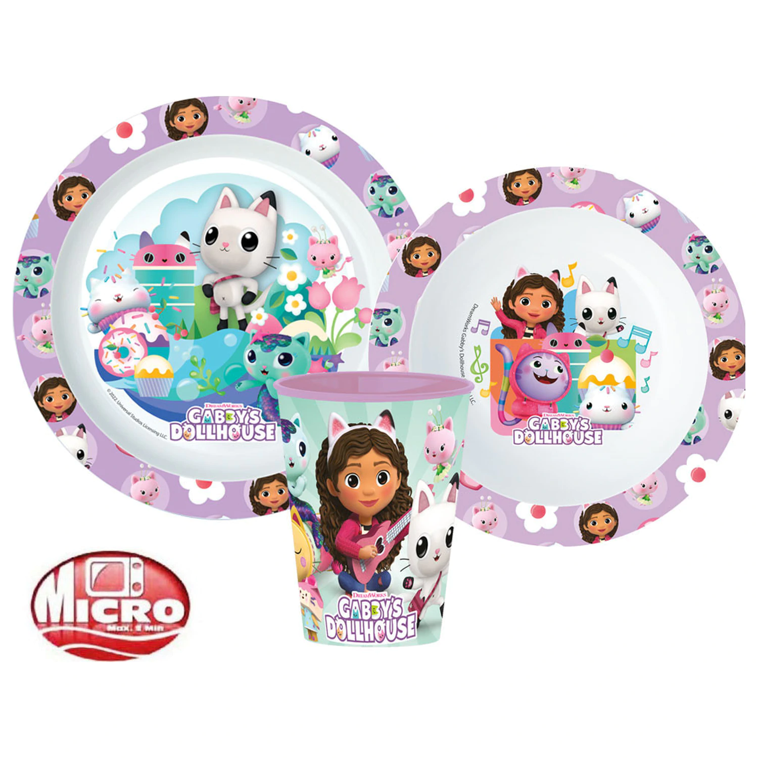 Gabby's Dollhouse Kitty Magic set posuđa, mikro plastični set, sa šalicom 260 ml fotografija proizvoda