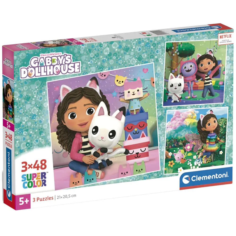 Gabbys Dollhouse puzzle 3 x 48 komada fotografija proizvoda