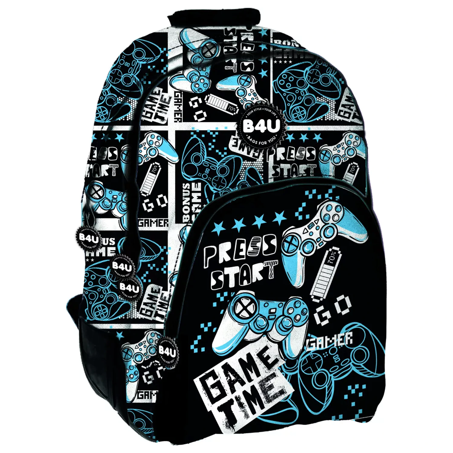 Gamer Press Start školska torba, torba 44 cm fotografija proizvoda
