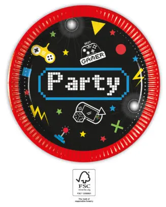 Gaming Party papirnati tanjuri 8 komada 20 cm FSC fotografija proizvoda