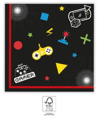 Gaming Party salvete 20 kom 33x33 cm FSC fotografija proizvoda