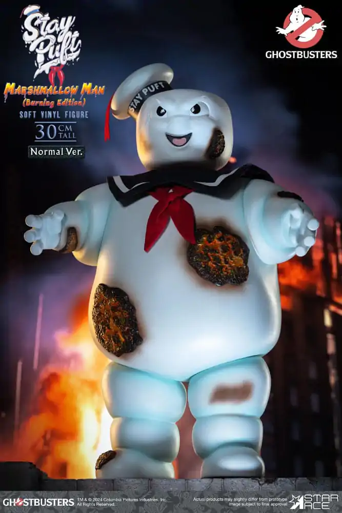 Ghostbusters Soft Vinyl Kip Stay Puft Marshmallow Man Burning Edition Normal Version 30 cm fotografija proizvoda