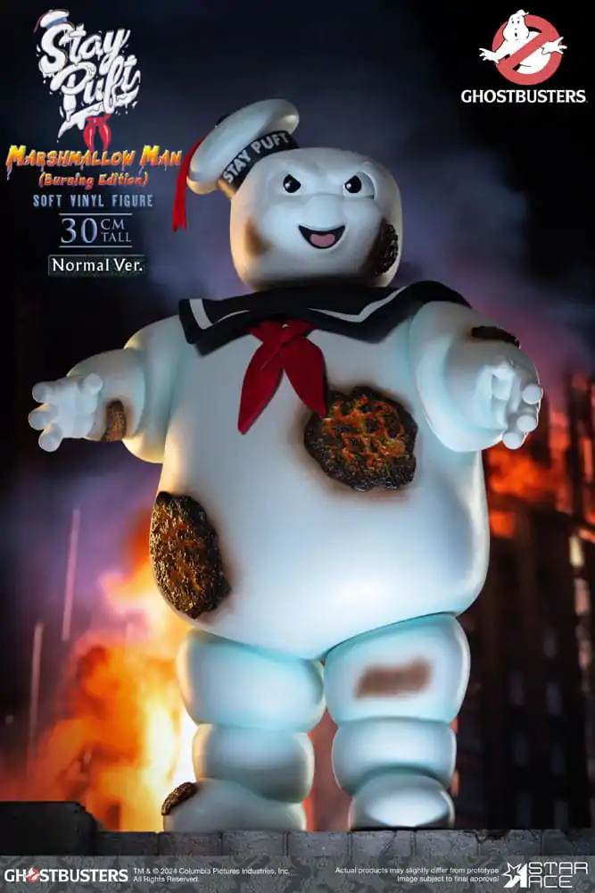 Ghostbusters Soft Vinyl Kip Stay Puft Marshmallow Man Burning Edition Normal Version 30 cm fotografija proizvoda