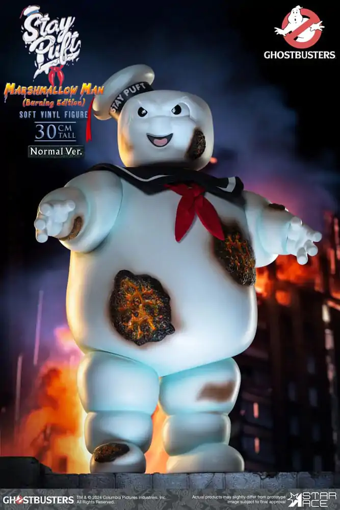 Ghostbusters Soft Vinyl Kip Stay Puft Marshmallow Man Burning Edition Normal Version 30 cm fotografija proizvoda