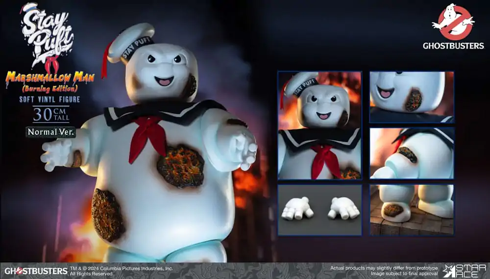 Ghostbusters Soft Vinyl Kip Stay Puft Marshmallow Man Burning Edition Normal Version 30 cm fotografija proizvoda