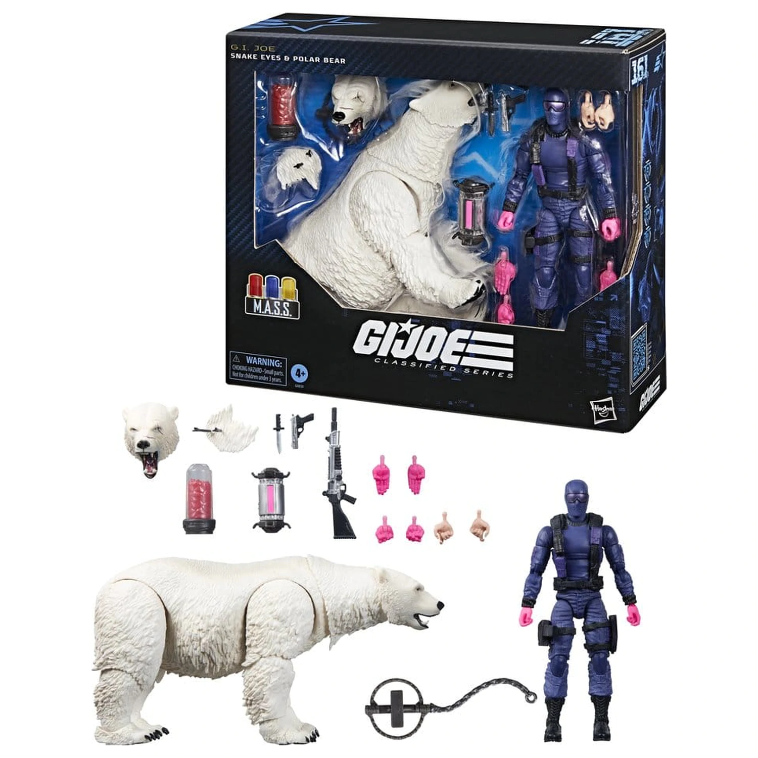 GI Joe Classified Series akcijska figura Snake Eyes s polarnim medvjedom 15 cm fotografija proizvoda