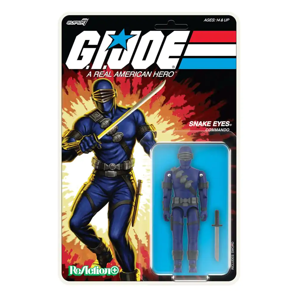 GI Joe ReAction+ akcijska figura Wave 3 Snake Eyes (Cartoon) 10 cm fotografija proizvoda