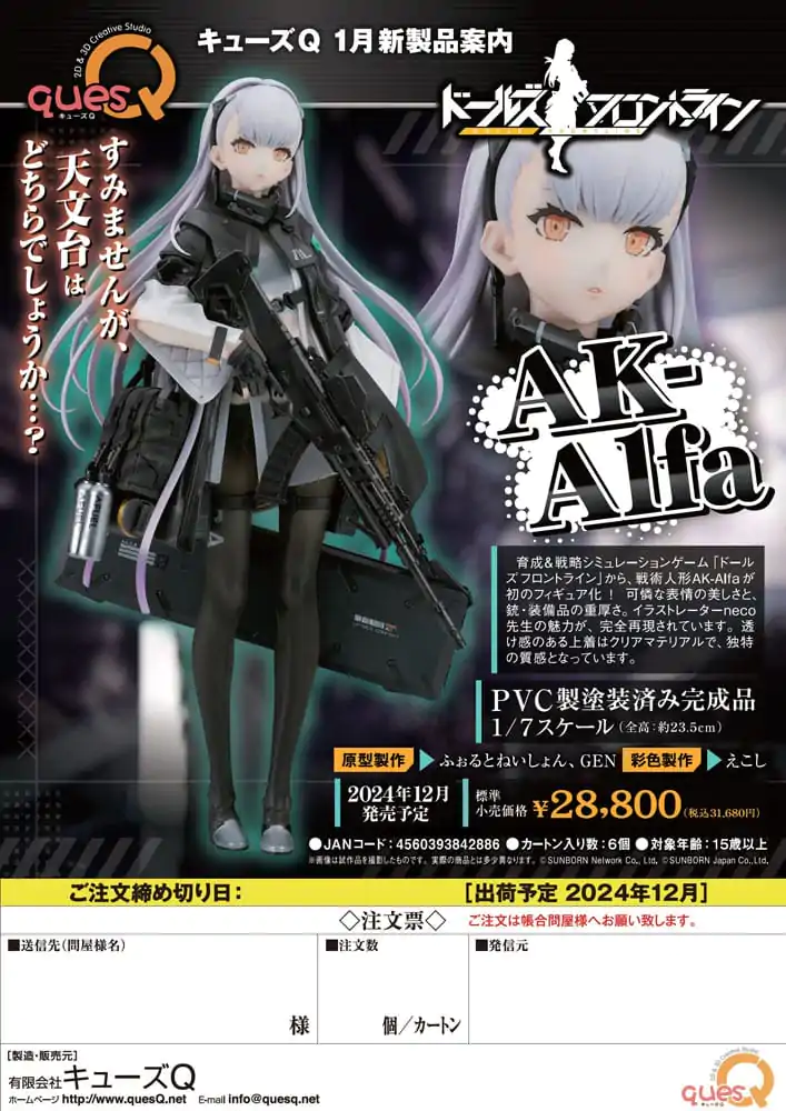 Girls' Frontline Kip PVC 1/7 AK-Alfa 23 cm fotografija proizvoda