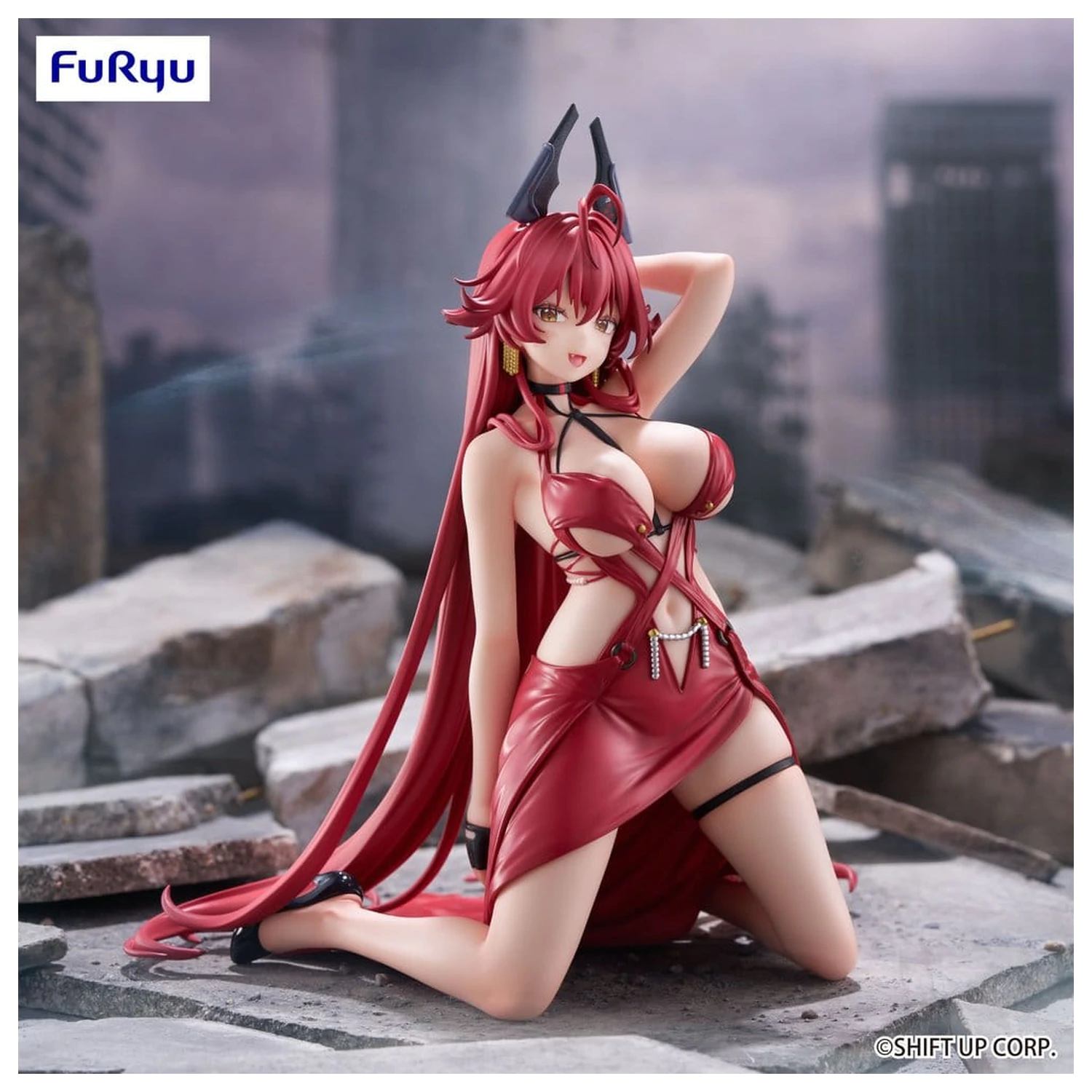 Goddess of Victory: Nikke Noodle Stopper PVC Figura Red Hood: Nonsense Red 14 cm fotografija proizvoda