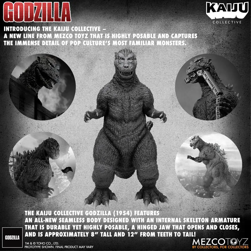 Godzilla (1954) Kaiju Collective akcijska figura Godzilla - Black & White Edition 20 cm fotografija proizvoda