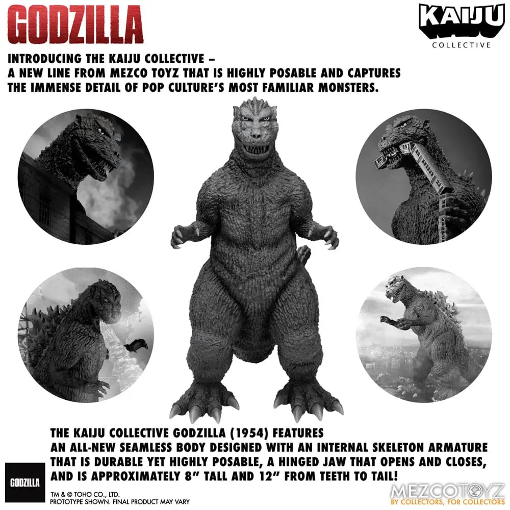 Godzilla (1954) Kaiju Collective akcijska figura Godzilla - Black & White Edition 20 cm fotografija proizvoda