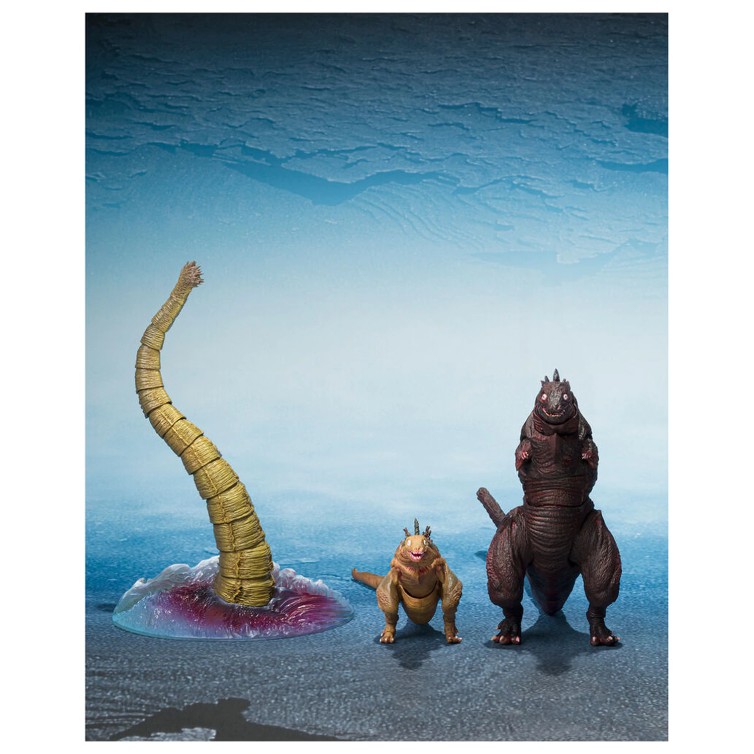 Godzilla The Second Form & Third Form & Giant Unidentified Creature S.H. MonsterArts set figura fotografija proizvoda