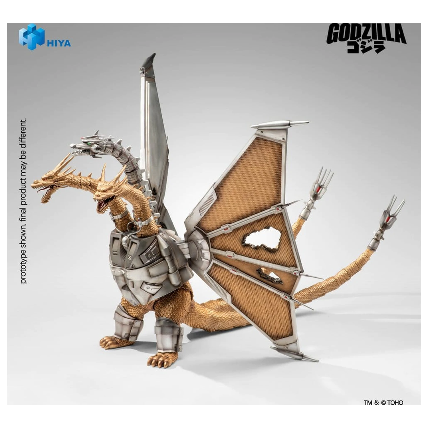 Godzilla vs. King Ghidorah Exquisite Basic Akcijska figura Bitka oštećena Mecha King Ghidorah 33 cm fotografija proizvoda