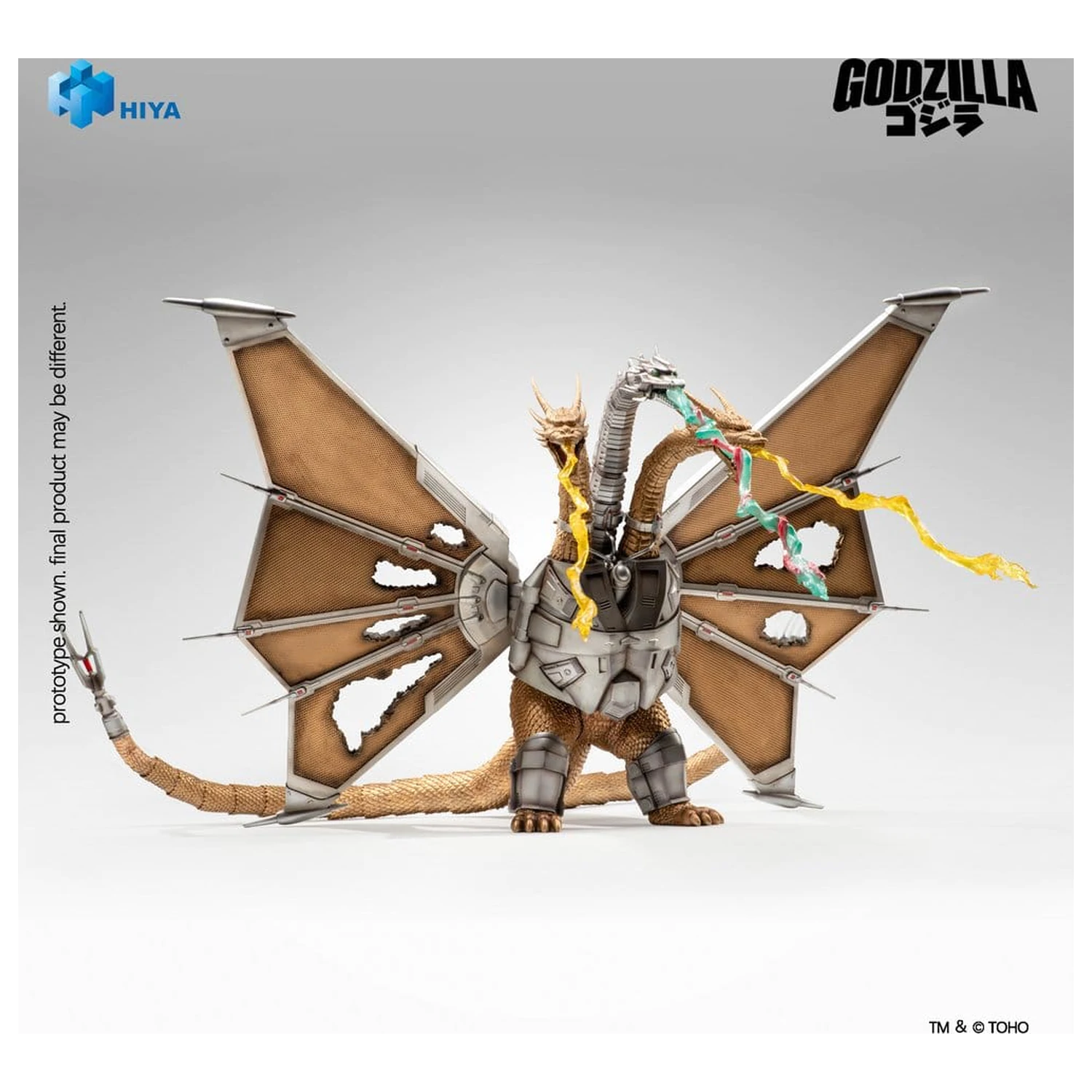 Godzilla vs. King Ghidorah Exquisite Basic Akcijska figura Bitka oštećena Mecha King Ghidorah 33 cm fotografija proizvoda