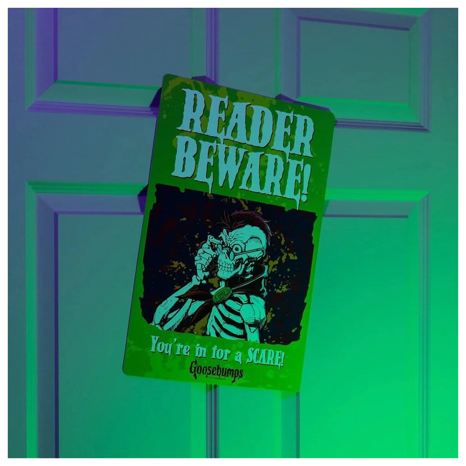 Goosebumps metalni znak Reader Beware fotografija proizvoda