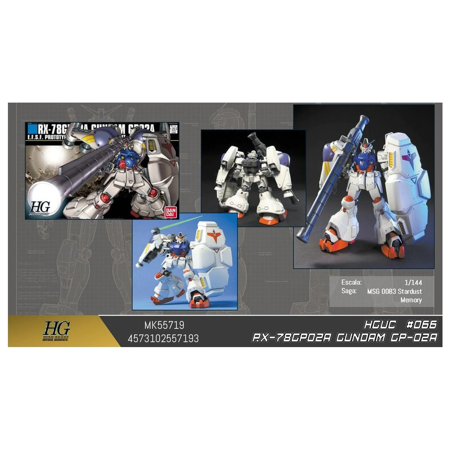 Gundam 0083 Stardust Memory RX-78GP02A Gundam Physalis Mobile Suit Komplet Modela HGUC 1/144 fotografija proizvoda