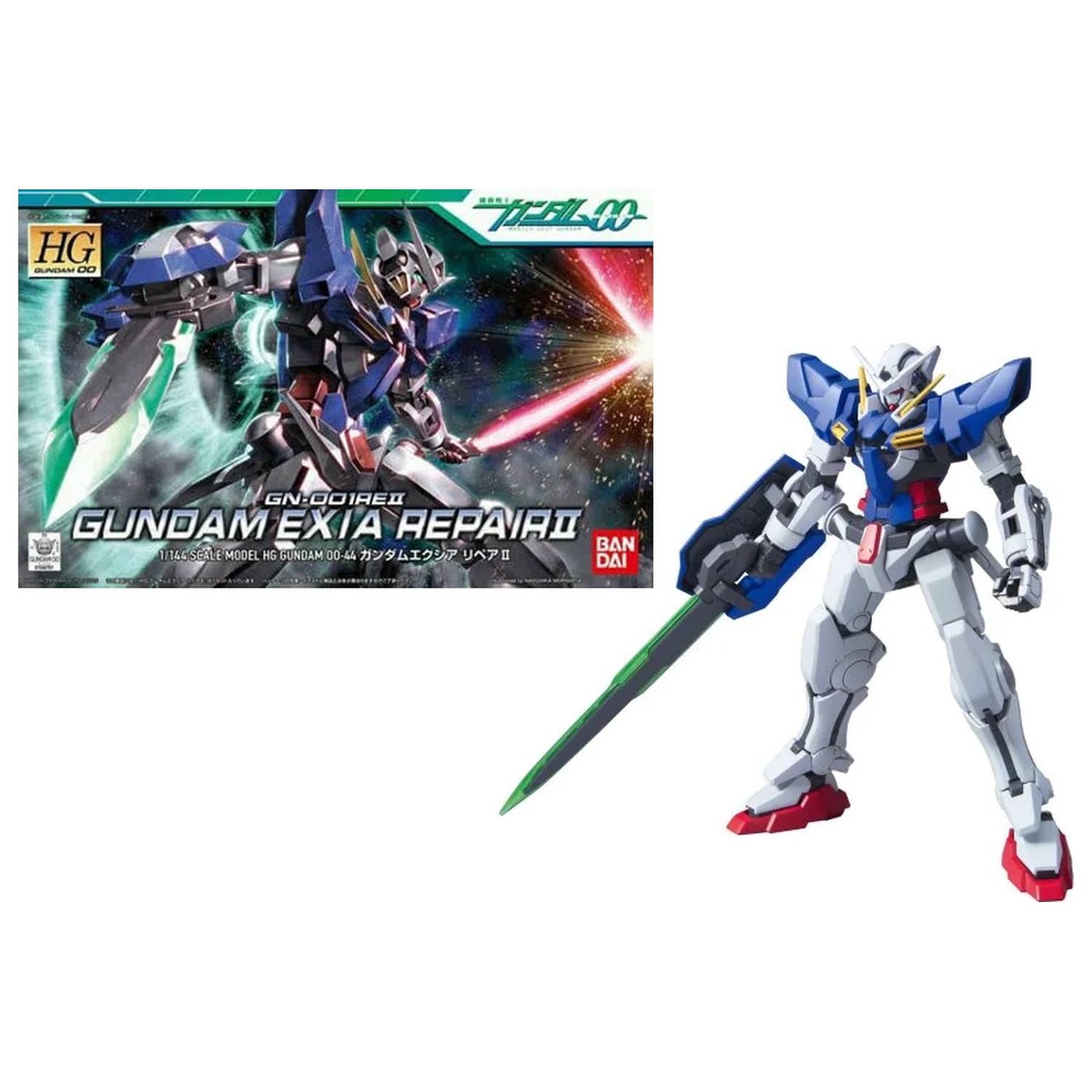 Gundam HG 1/144 00 GN-001RE II Gundam Exia Repair II komplet modela fotografija proizvoda