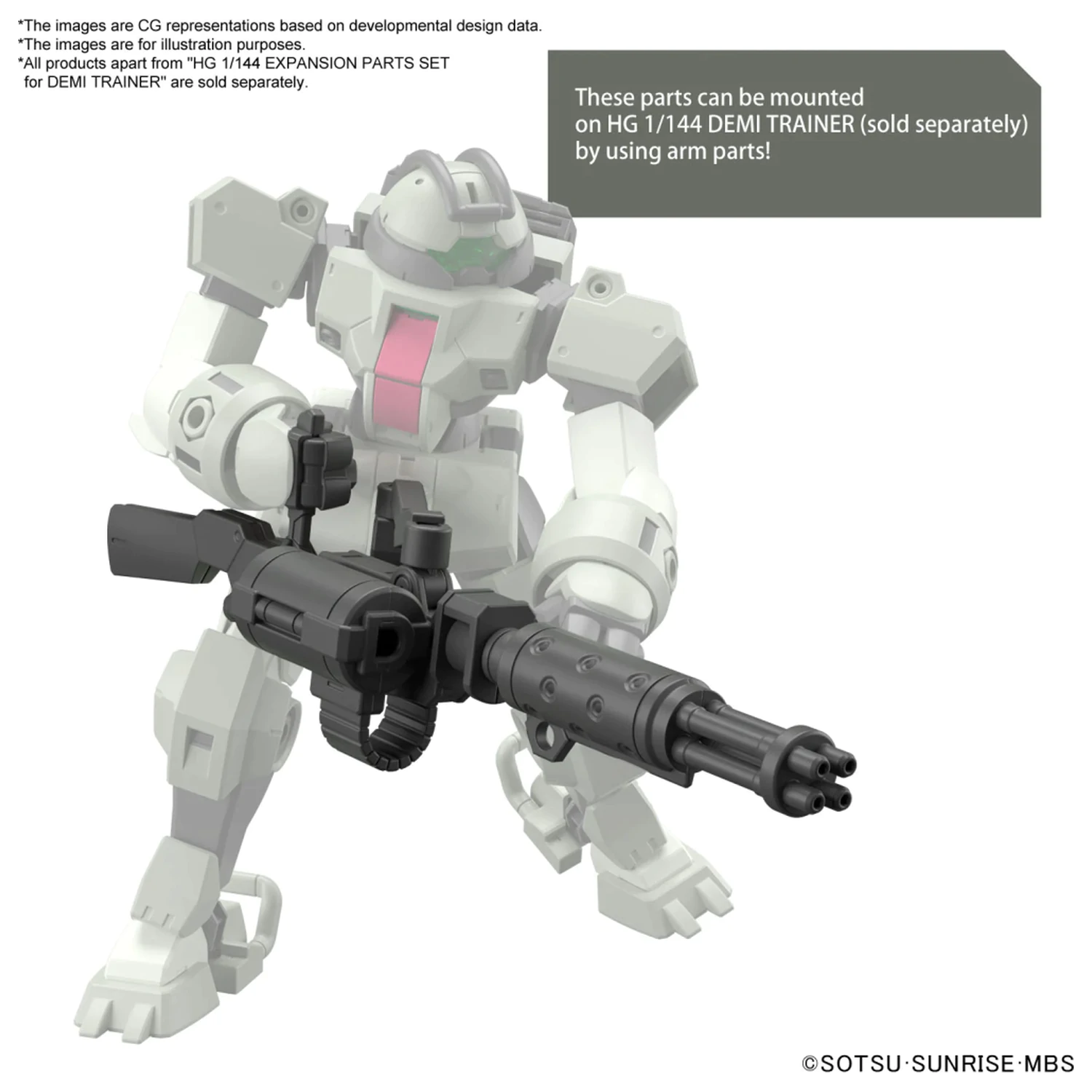 Gundam HG 1/144 Set dodatnih dijelova za komplet modela Demi Trainer fotografija proizvoda