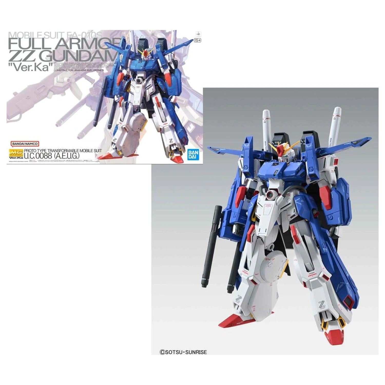 Gundam MG 1/100 Full Armor ZZ Gundam Ver. Ka Model Kit fotografija proizvoda
