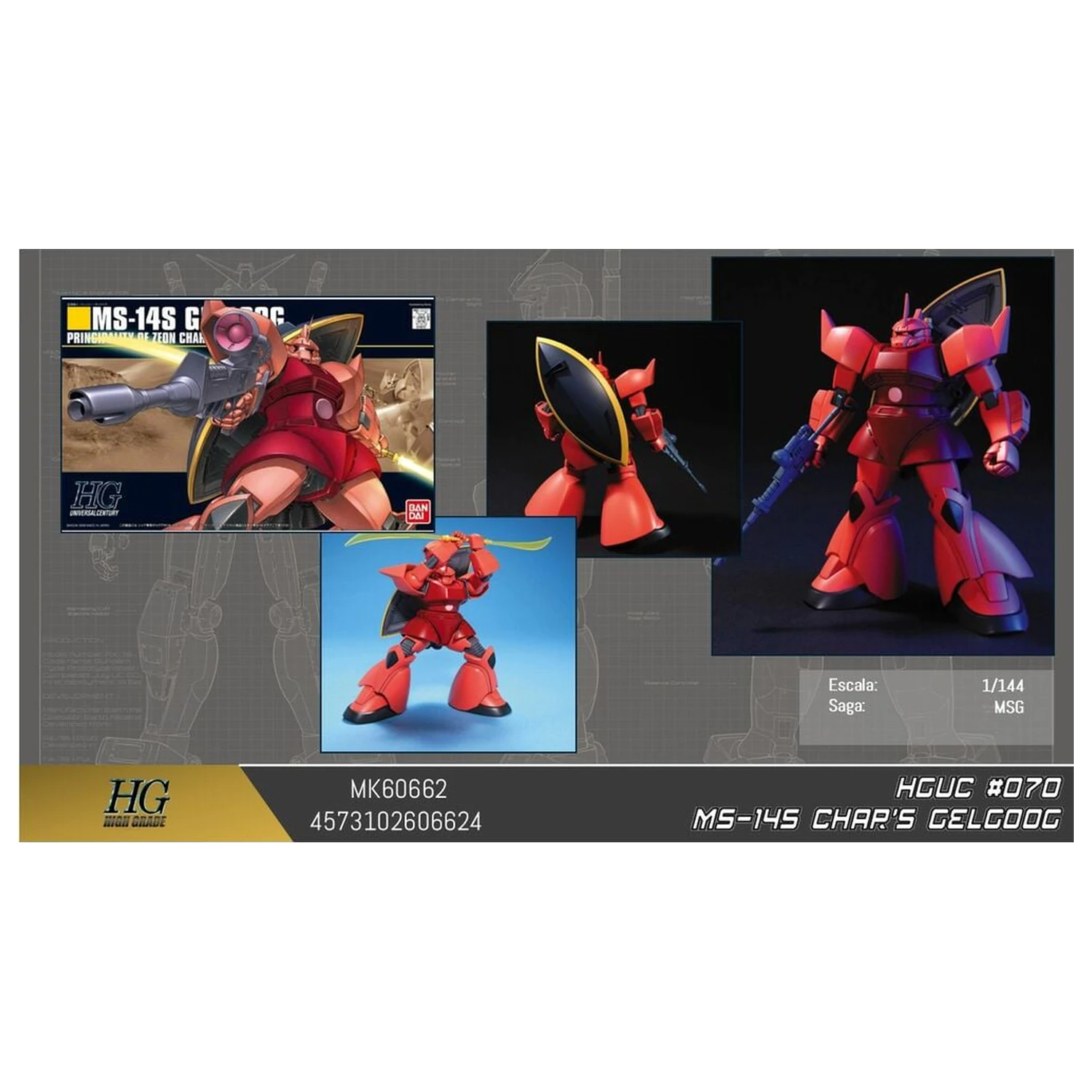 Gundam MS-14S Gelgoog Char Aznable Custom Mobile Suit Set za sastavljanje modela HGUC 1/144 fotografija proizvoda