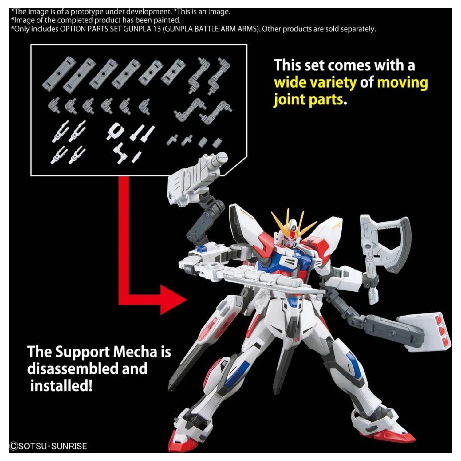 GUNDAM Set opcijskih dijelova Gunpla 13 (Gunpla Battle Arm Arms) Komplet modela fotografija proizvoda
