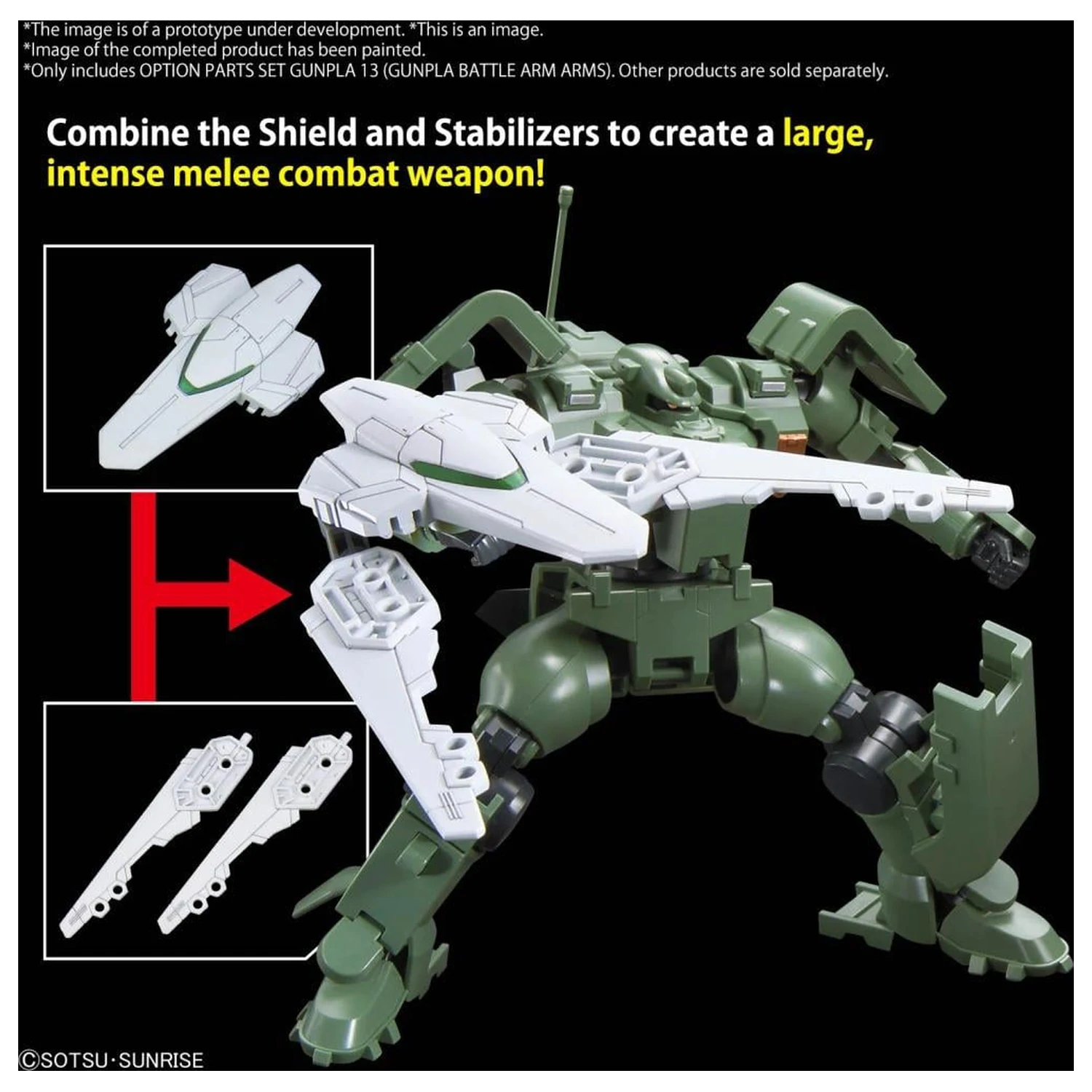 GUNDAM Set opcijskih dijelova Gunpla 13 (Gunpla Battle Arm Arms) Komplet modela fotografija proizvoda