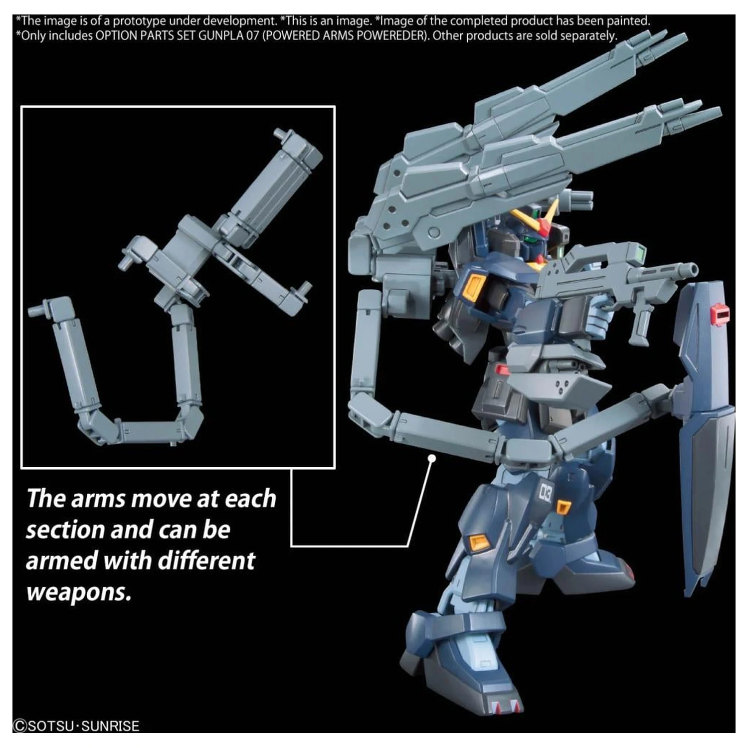 Gundam Set dodatnih dijelova Gunpla 07 (Powered Arms Powereder) Komplet za sastavljanje modela fotografija proizvoda