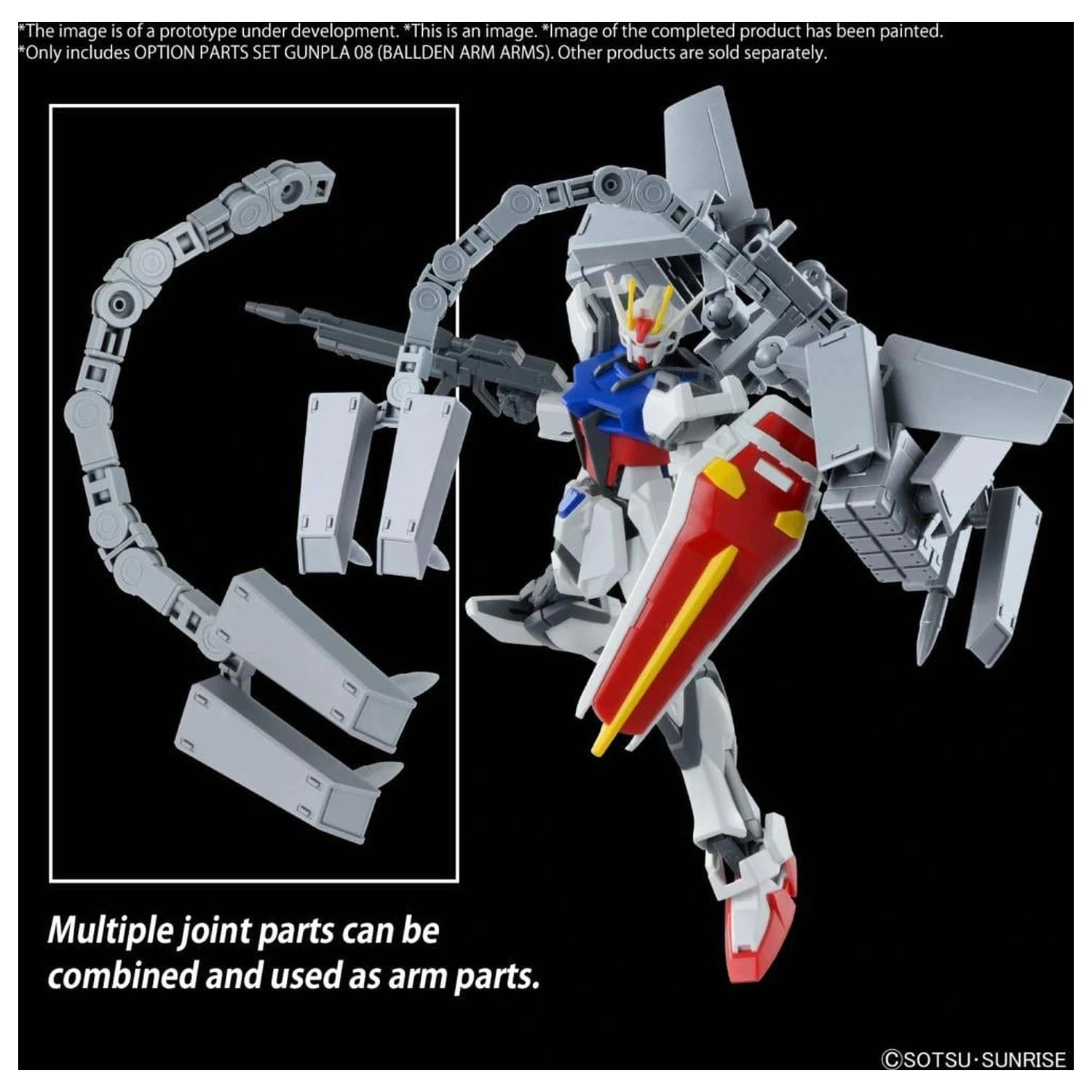 GUNDAM Opcijski dijelovi Set Gunpla 08 (Ballden Arm Arms) model komplet fotografija proizvoda