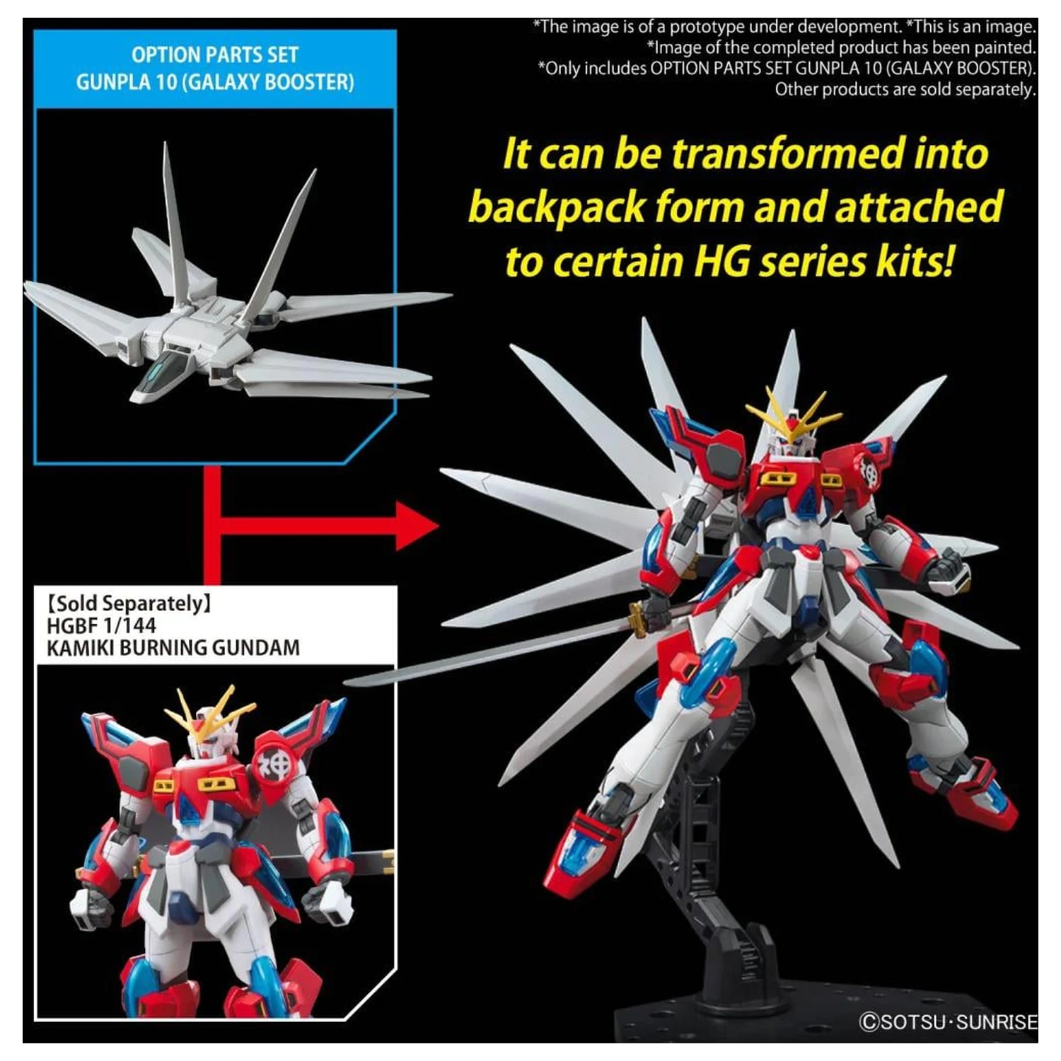 Gundam opcijski dijelovi Set Gunpla 10 (Galaxy Booster) Model Kit fotografija proizvoda