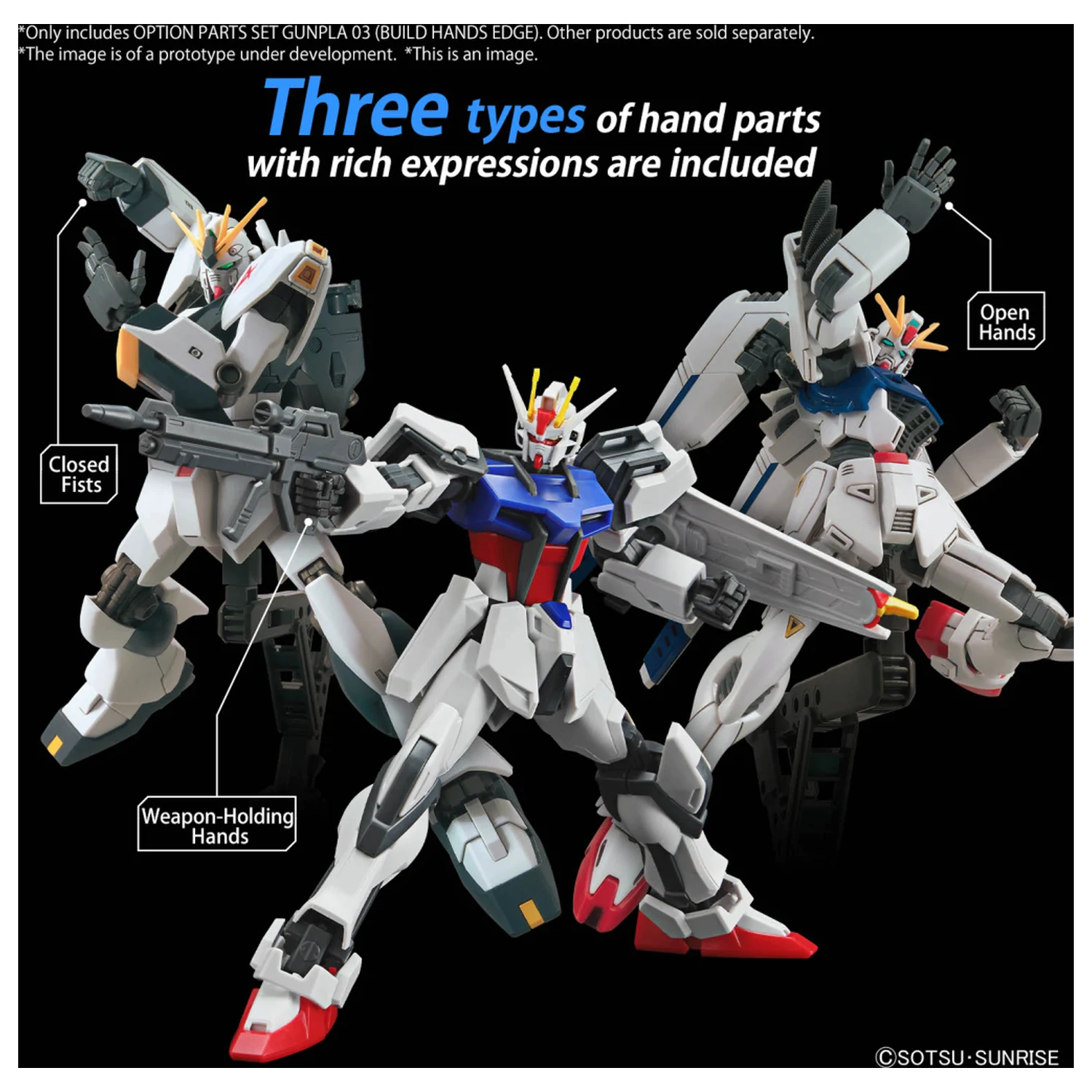 Gundam Option Parts Set Gunpla 3 (Build Hands Edge) Model Kit fotografija proizvoda