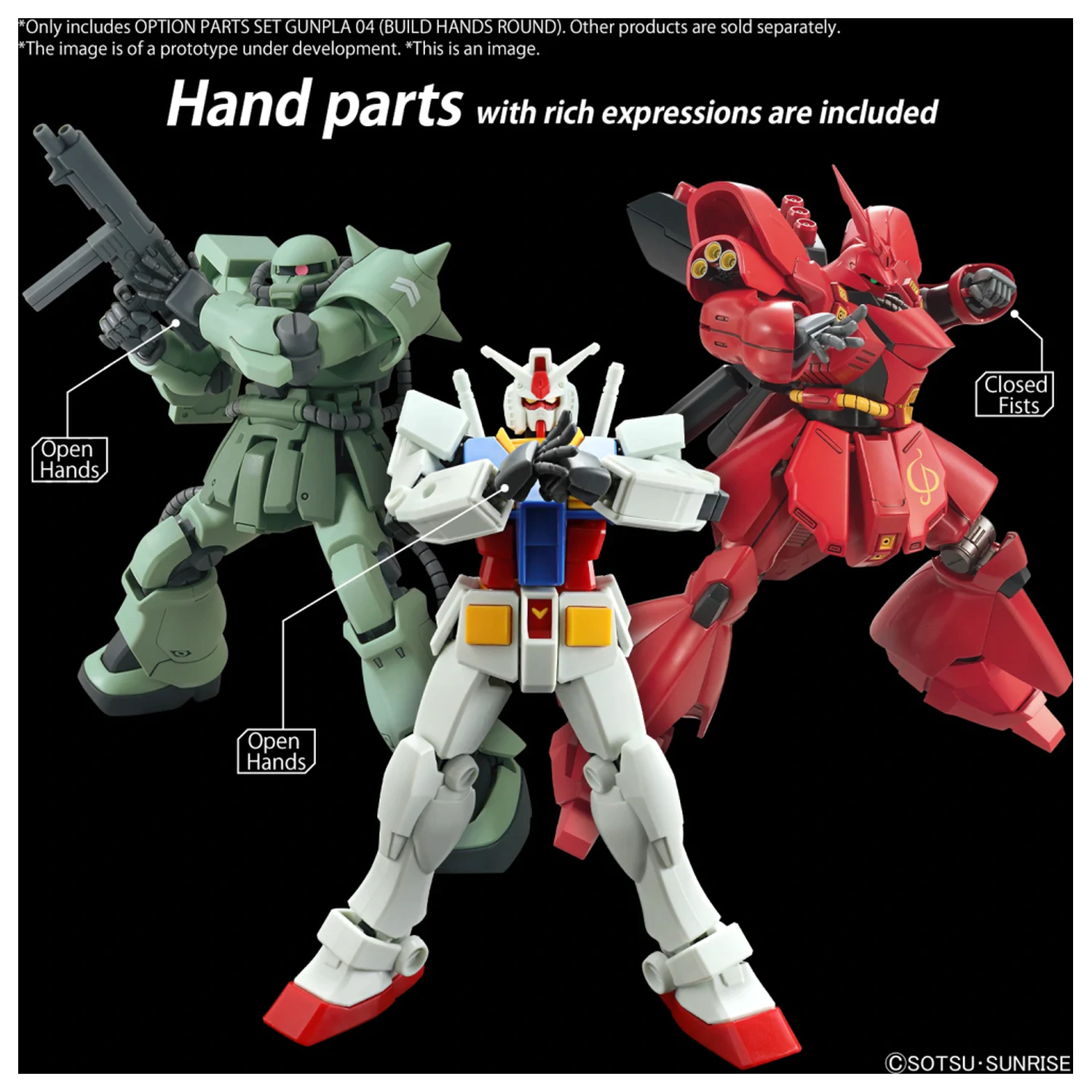 GUNDAM Dodatni dijelovi Set Gunpla 4 (Build Hands Round) komplet modela fotografija proizvoda