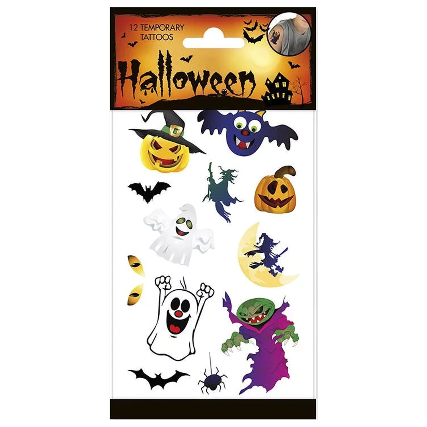 Halloween Scary Tattoos 12 kom. fotografija proizvoda