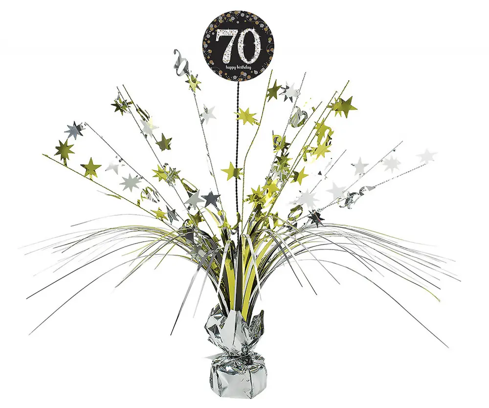 Happy Birthday Gold 70 dekoracija za stol 18 inča fotografija proizvoda