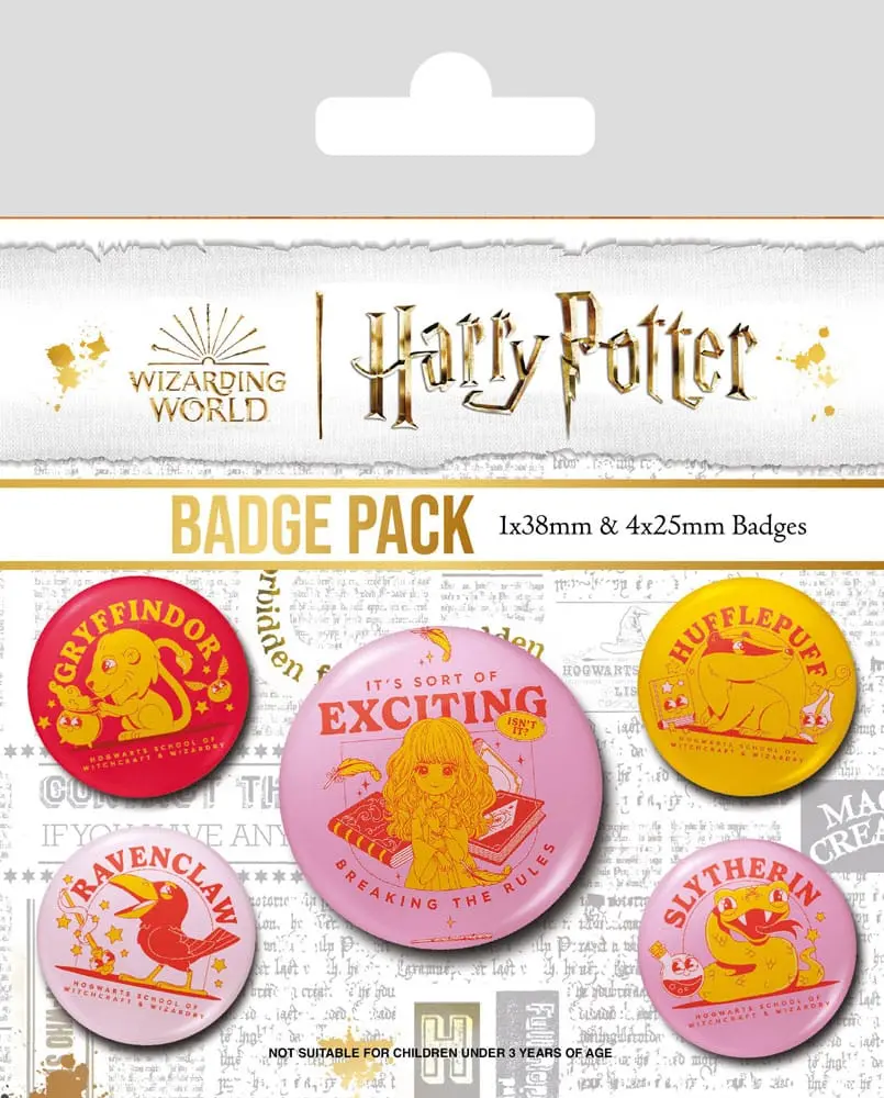 Harry Potter Pin-Back gumbi 5-Pack Duhovita čarolija fotografija proizvoda