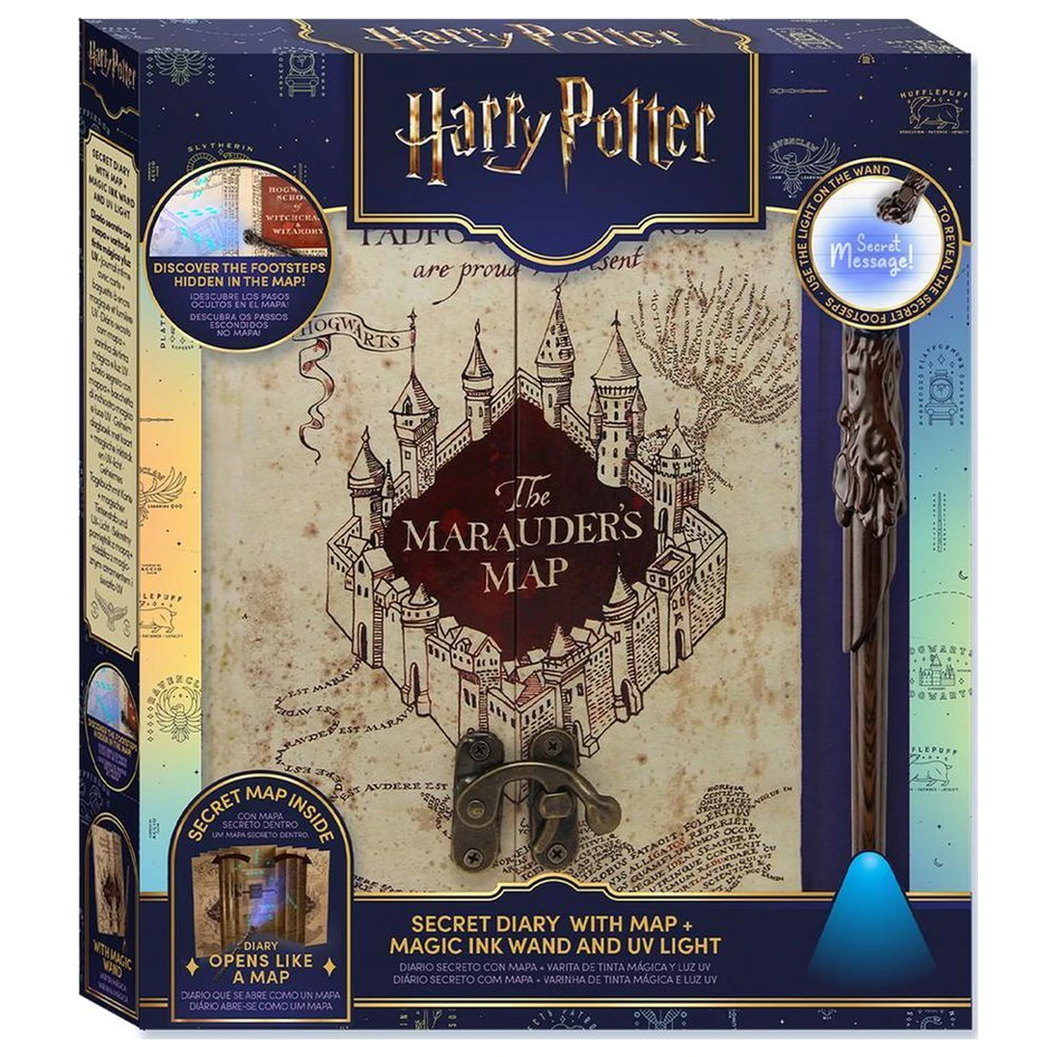 Harry Potter A5 bilježnica s tajnom kartom i čarobnim perom štapićem fotografija proizvoda